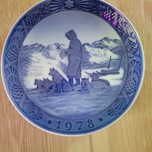 Blue Decorative Plate with 1978 Design